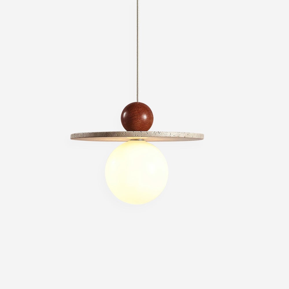 Retro Decor Cave Stone Disc Pendant Light G47