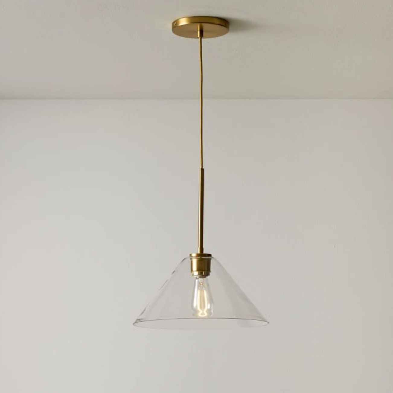 Conica Clean Line Glass Cone Pendant Fixture - Modern Bar Counter T104