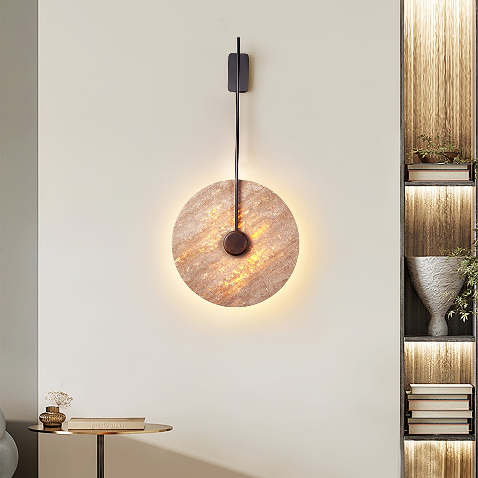 Minimalist Guitar Vertical Design Travertine Wall Sconce S311