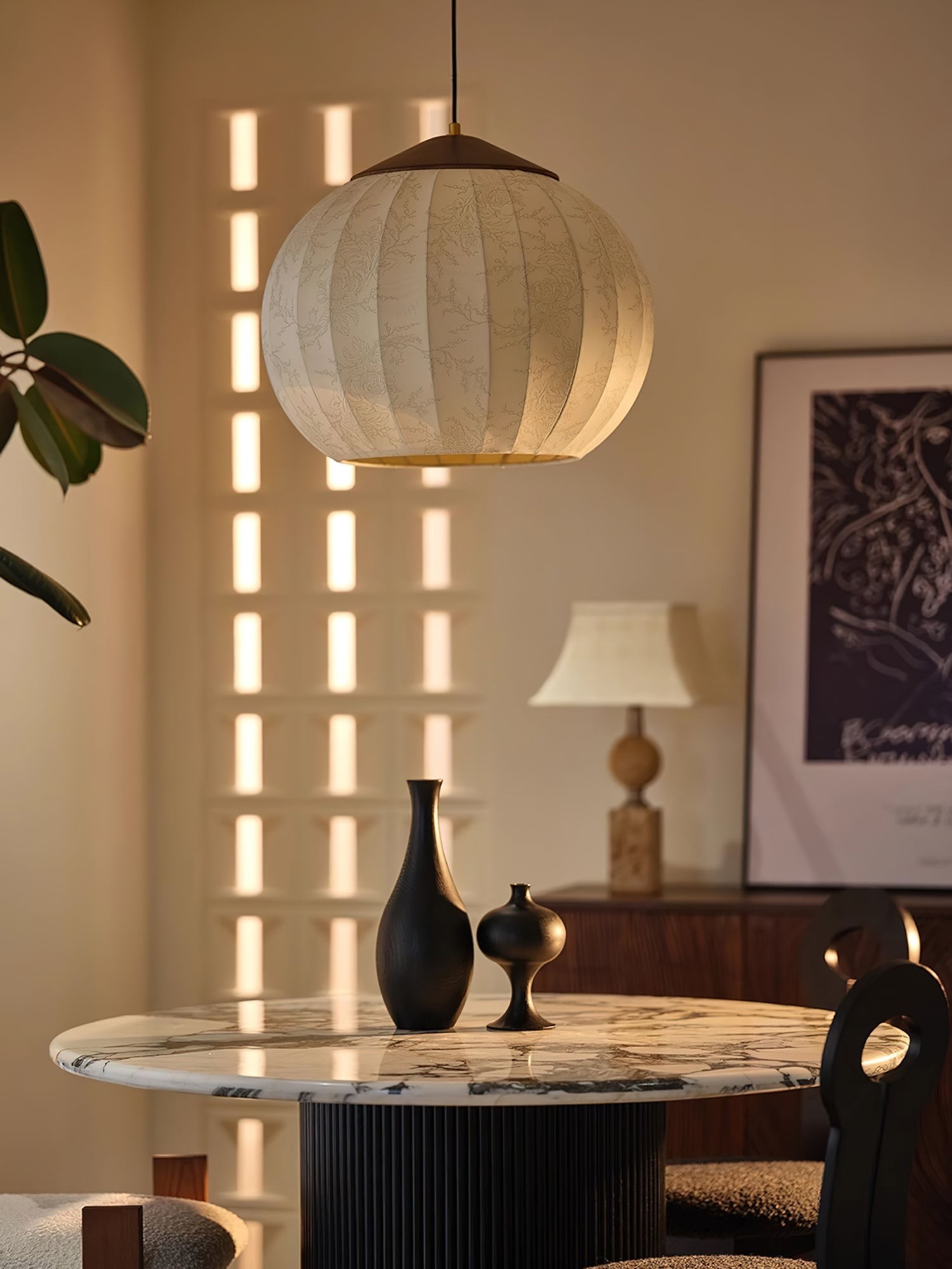 Japanese Style Fabric Lantern Pendant Lamp M547