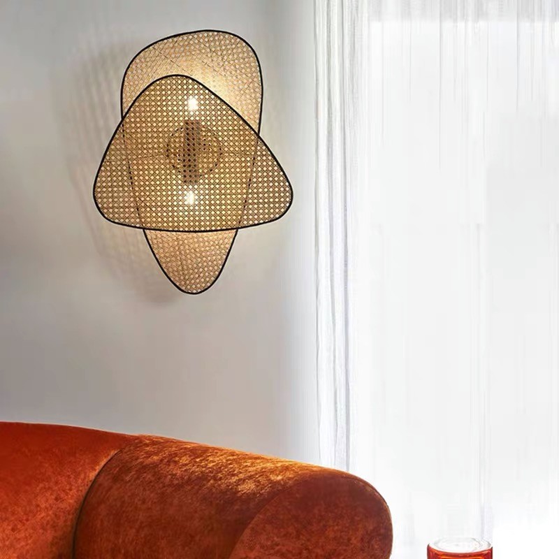 Rustic Wall Light – Rattan Design for Living Room