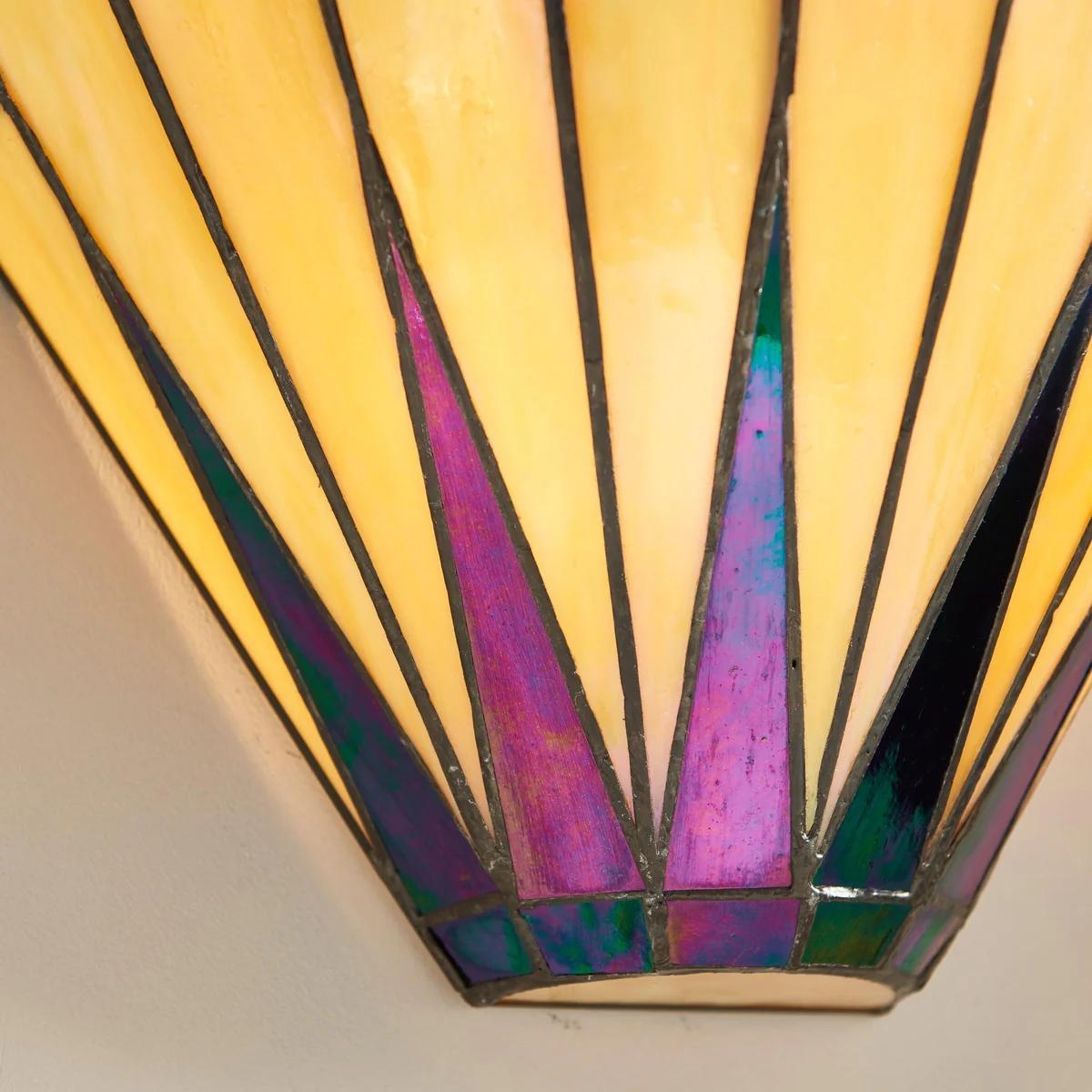 TF Dark Star Geometric Wall Sconce - Art Deco Tiffany Light for Hallway T638