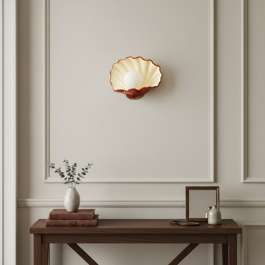 Nautris Fluted Shell Shape Art Deco Wall Lamp - Home Ambient Light T1129