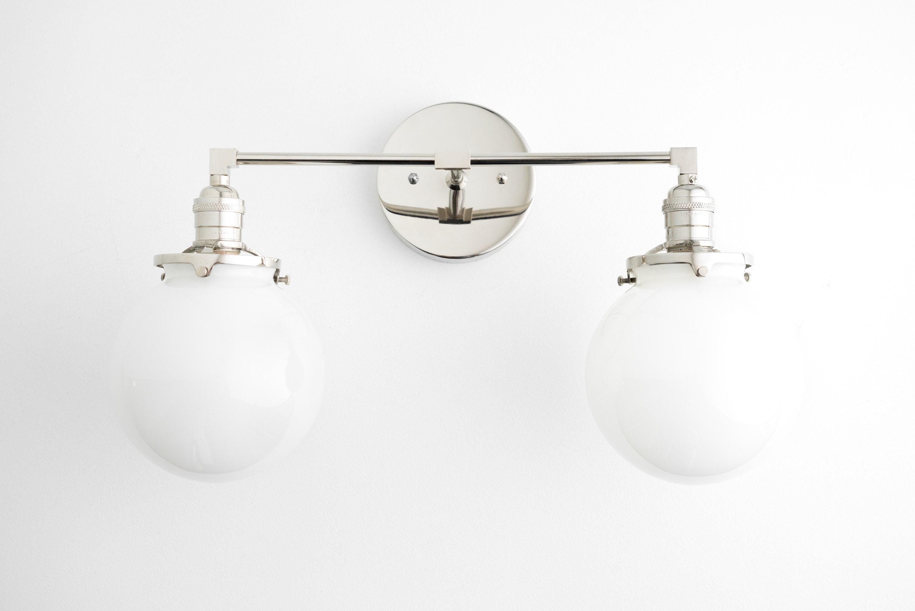 Lumio Globe Glass Globe Vanity Light - Modern Two Light Bathroom Sconce T309