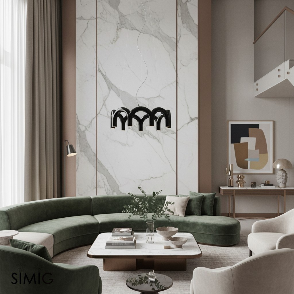 Contemporary M Shaped Circle Chandelier with Elegant Design for Home S367