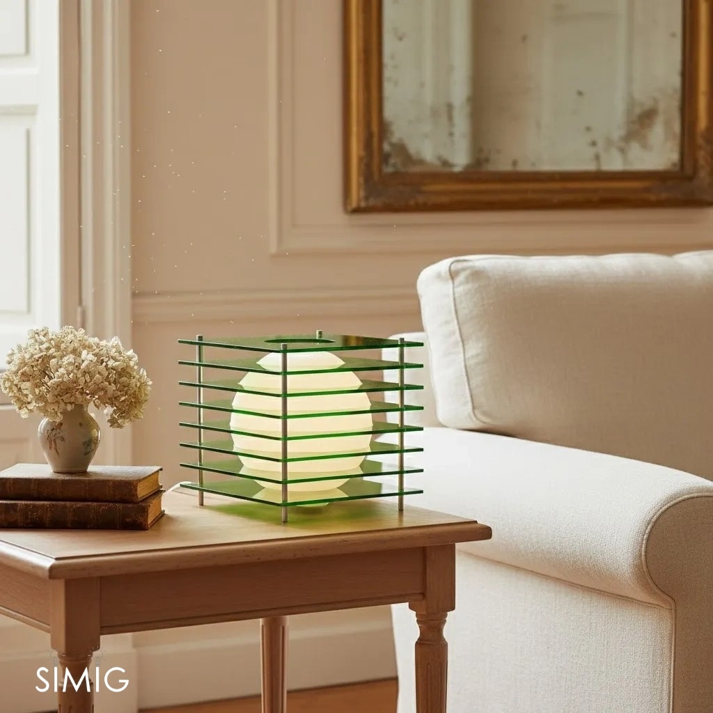 Geometric Moon Cube Lamp – Atmospheric luminous sphere S252
