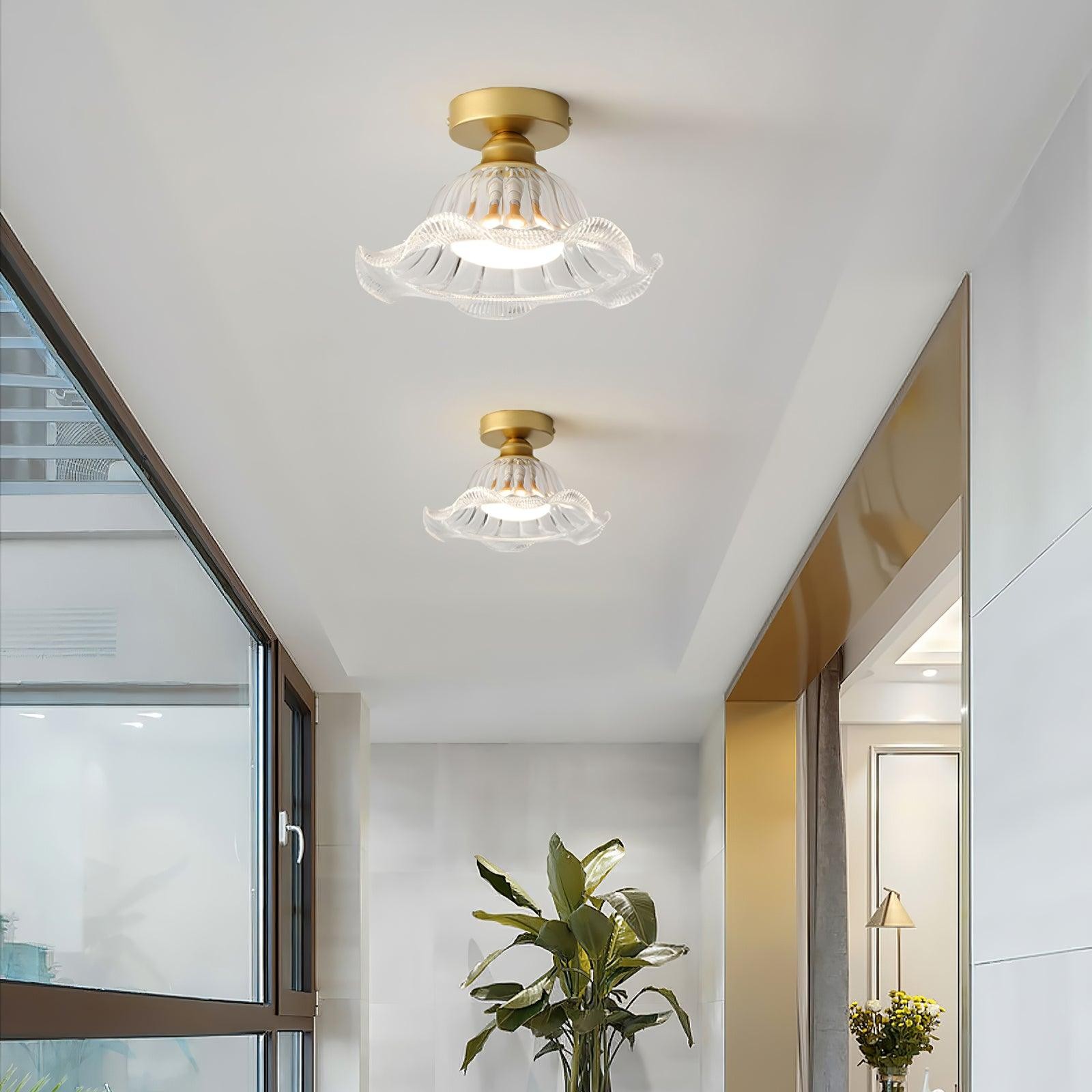 Vintage Glass Flower Ceiling Light M233