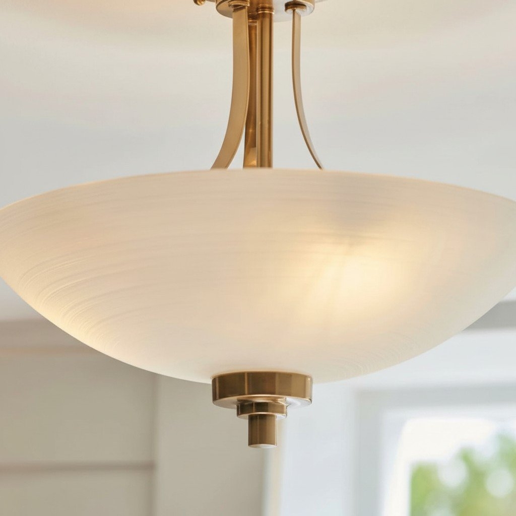 Lunetal Timeless Three-Arm Structure Semi Flush Chandelier - Vintage Pendant Light for Bedroom or Entry T839