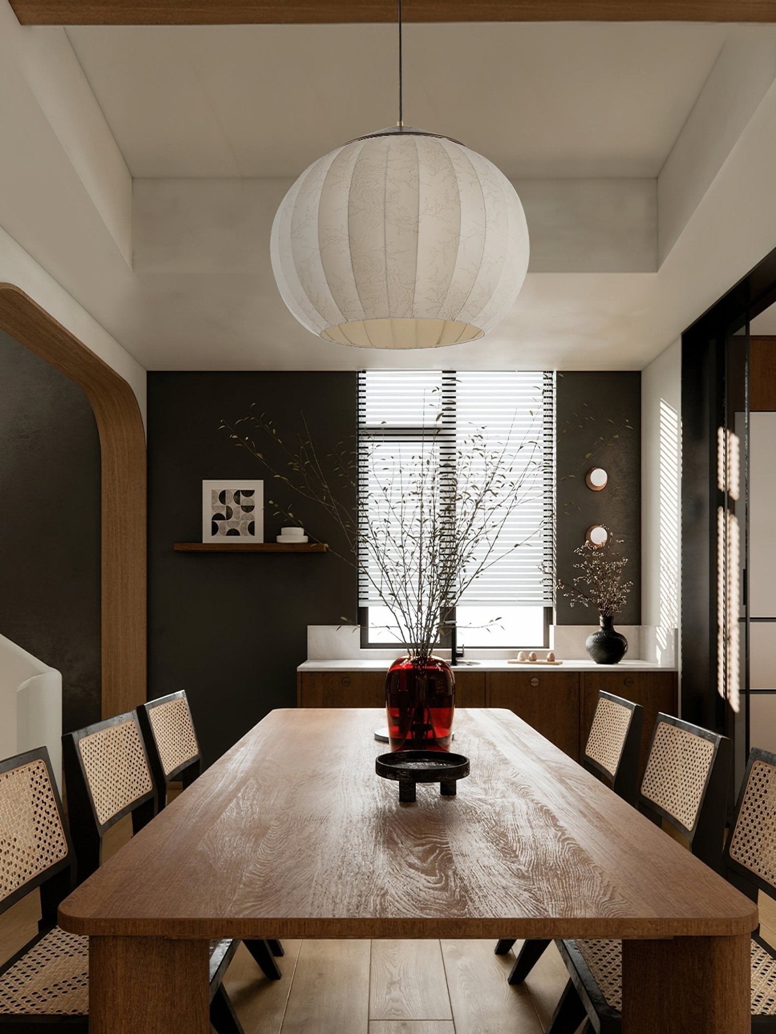Japanese Style Fabric Lantern Pendant Lamp M547