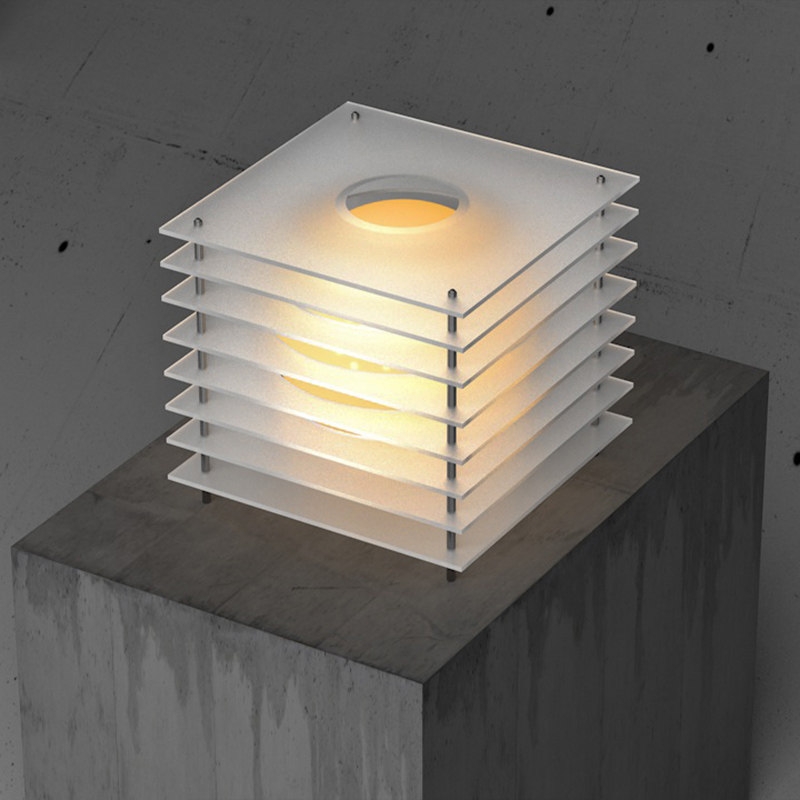 Geometric Moon Cube Lamp – Atmospheric luminous sphere S252
