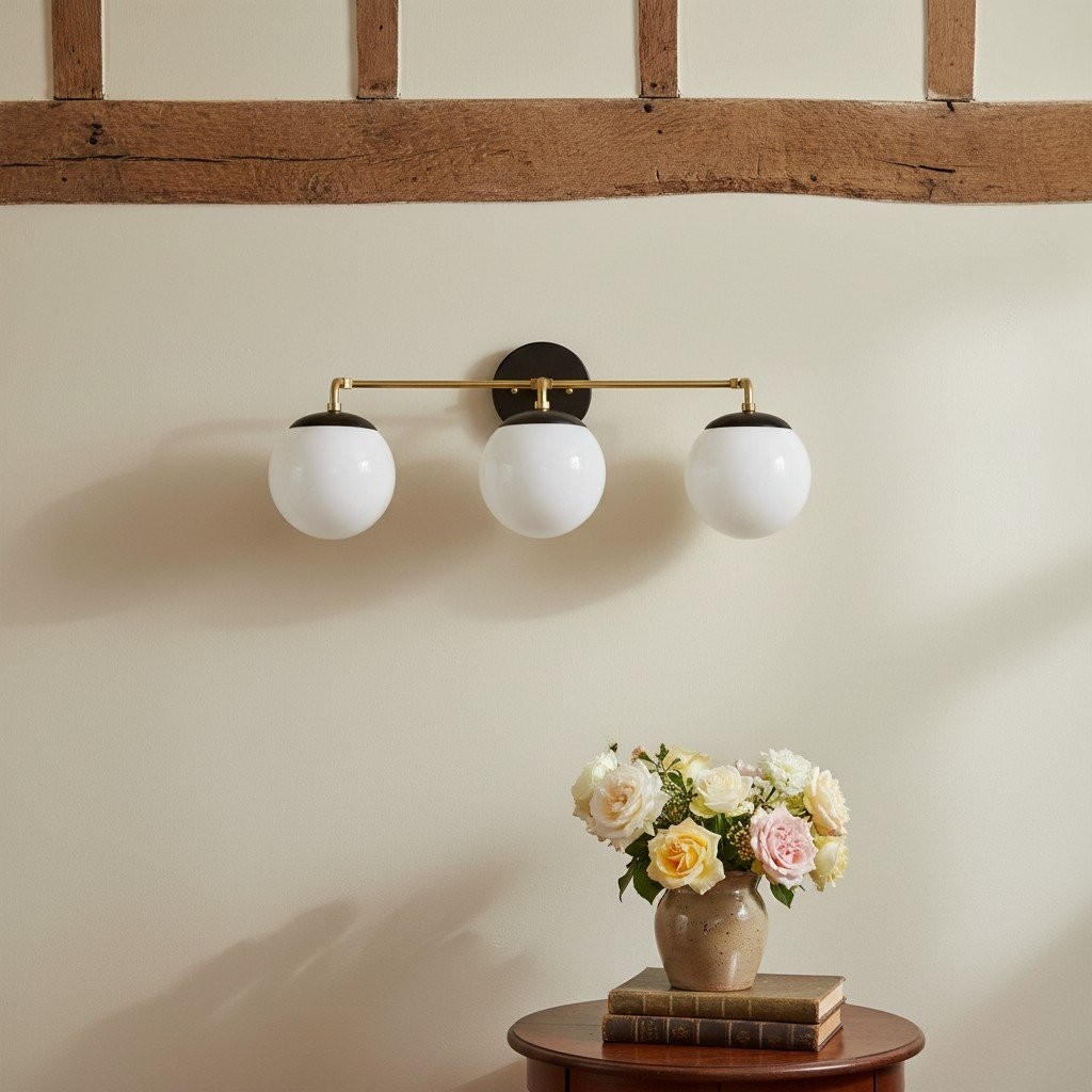 Glorica Glass Wall Sconce - Modern Vintage Vanity Light Fixture T376