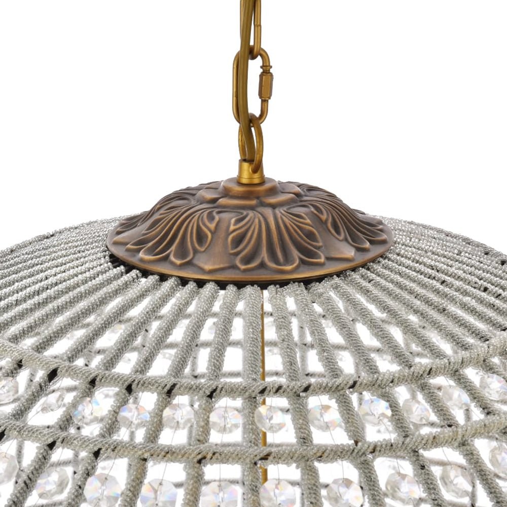 Vintage Luxe Brass Crystal Orb Chandelier G95