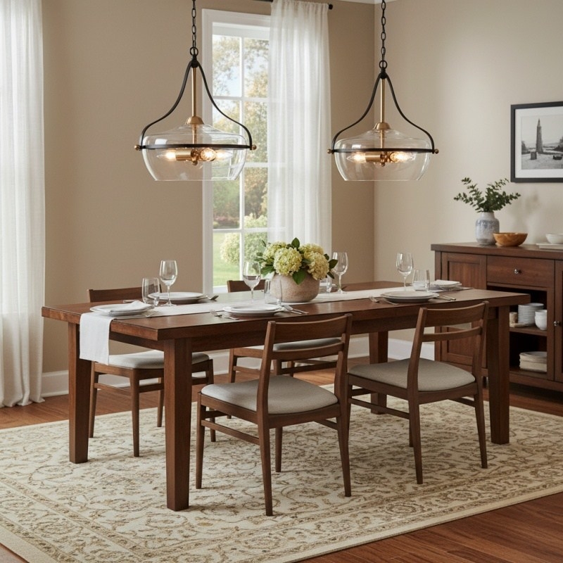 Lirra Bowl Shaped Glass Pendant - Modern Lighting for Dining Room T776