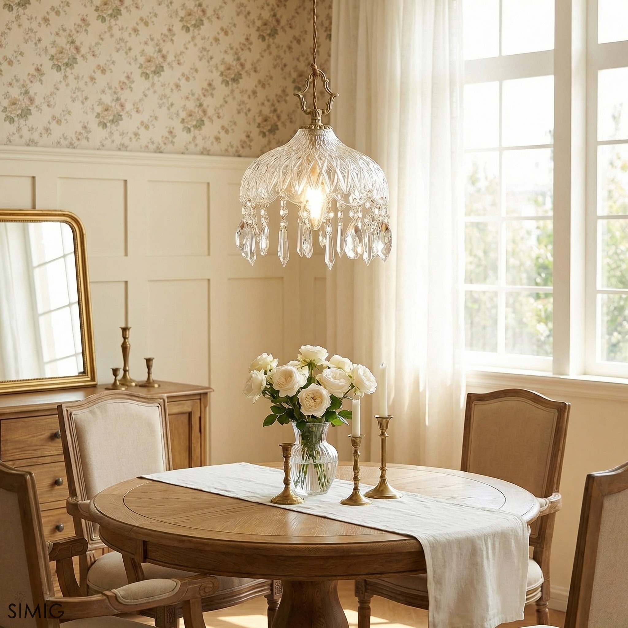 Norivo Crystal Pendant - Refined  Crystal Shade for Dining Areas T1102