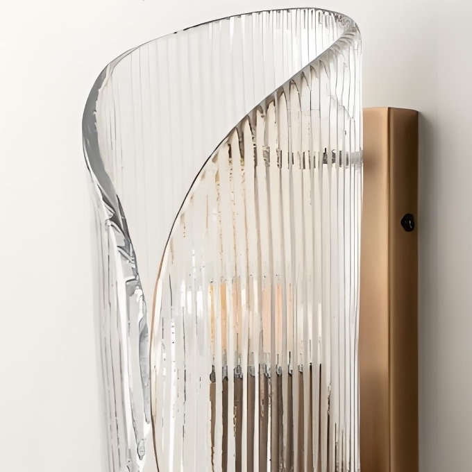 Velora Cylinder Glass Wall Light - Refined Brass Wall Sconce for Entryway or Bedside T736