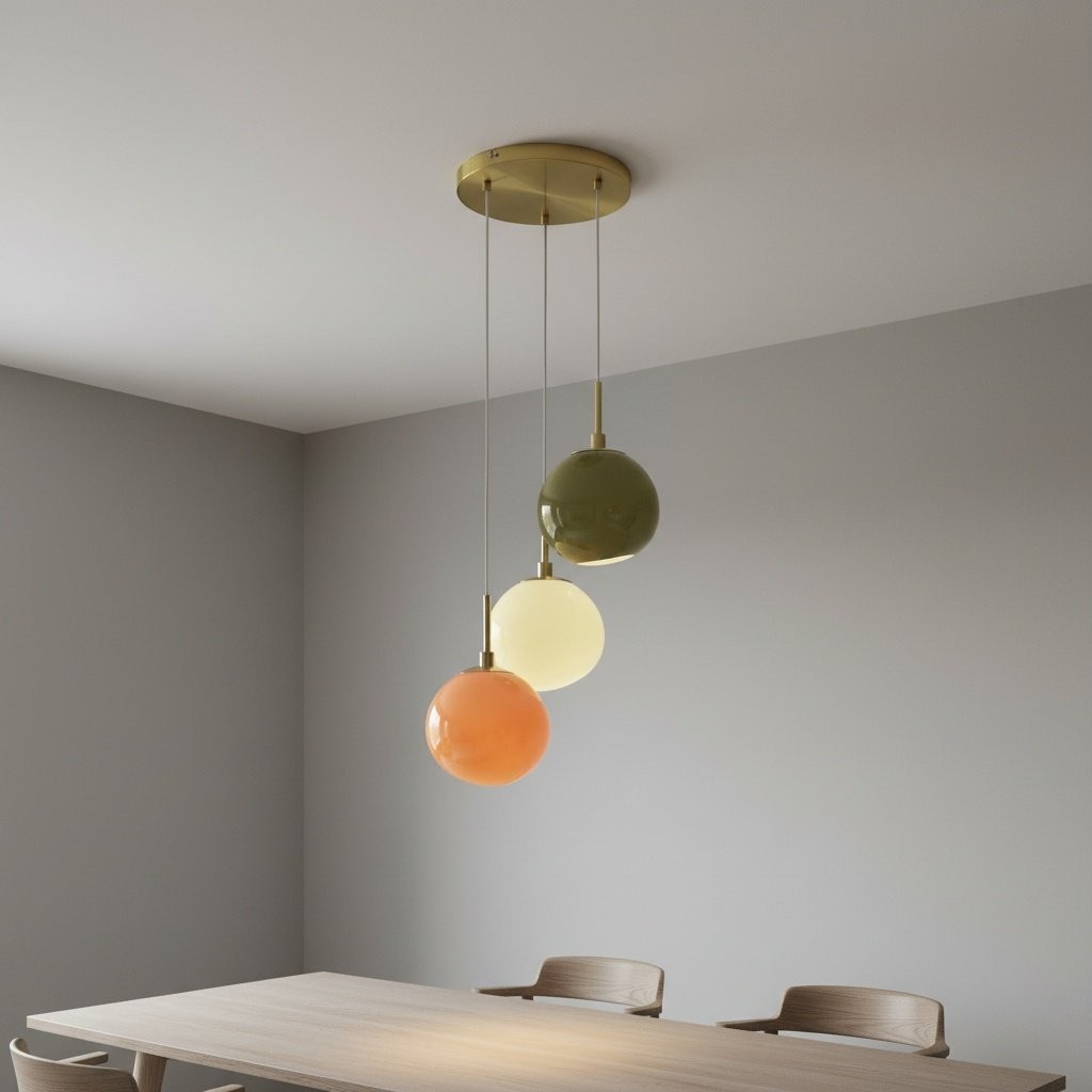 Pastel Multi-Shade Pendant - Chic Cluster Hanging Lamp for Bedroom T420