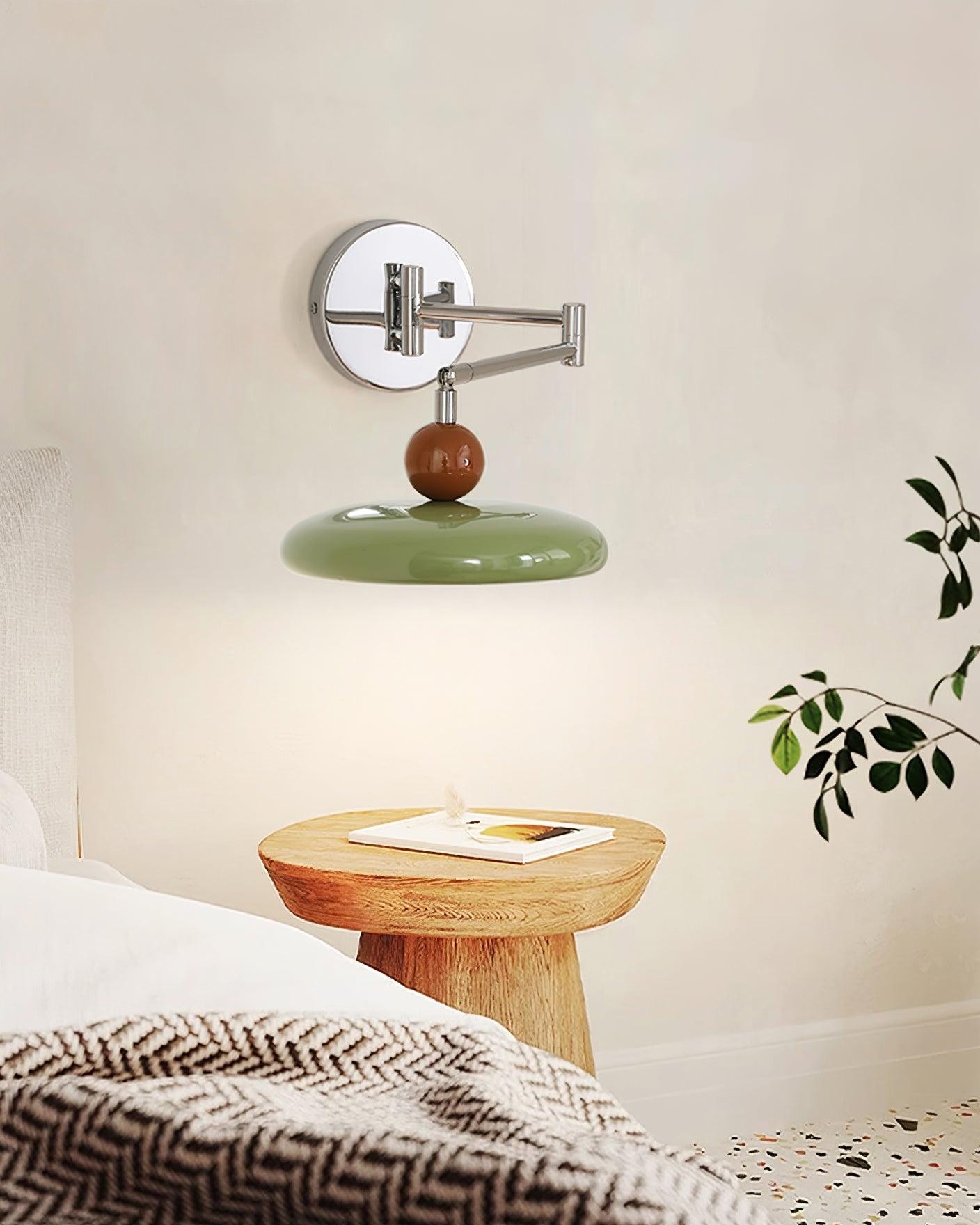 Cream Style Adjustable Swing Arm Disc Reading Wall Lamp M141