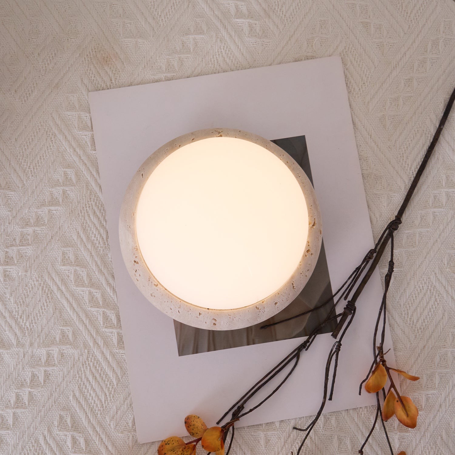 Modern Travertine Cute Mini Orb Table Lamp G40