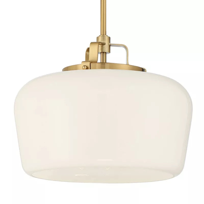 Lirra Opal Glass Pendant Light - Modern Adjustable Metal Drop for Kitchen and Dining T774