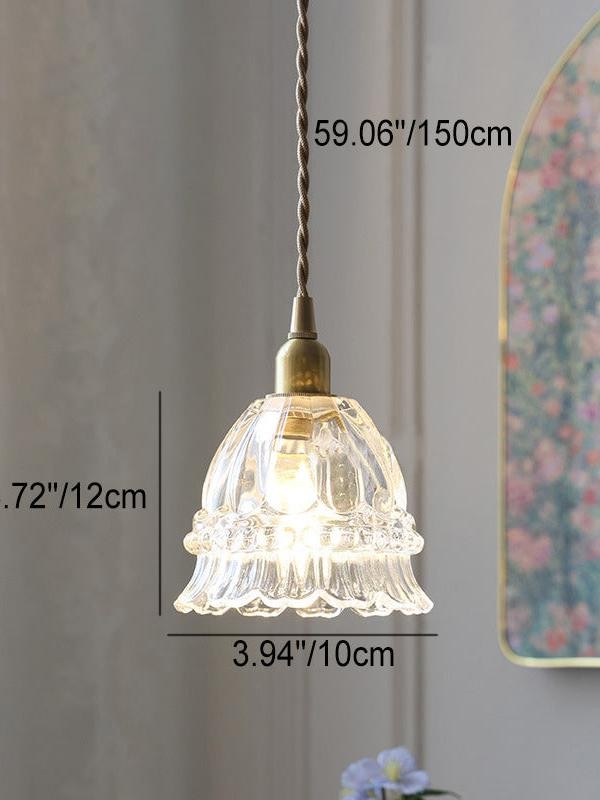 French Pastoral Jellyfish Glass Pendant Light G67