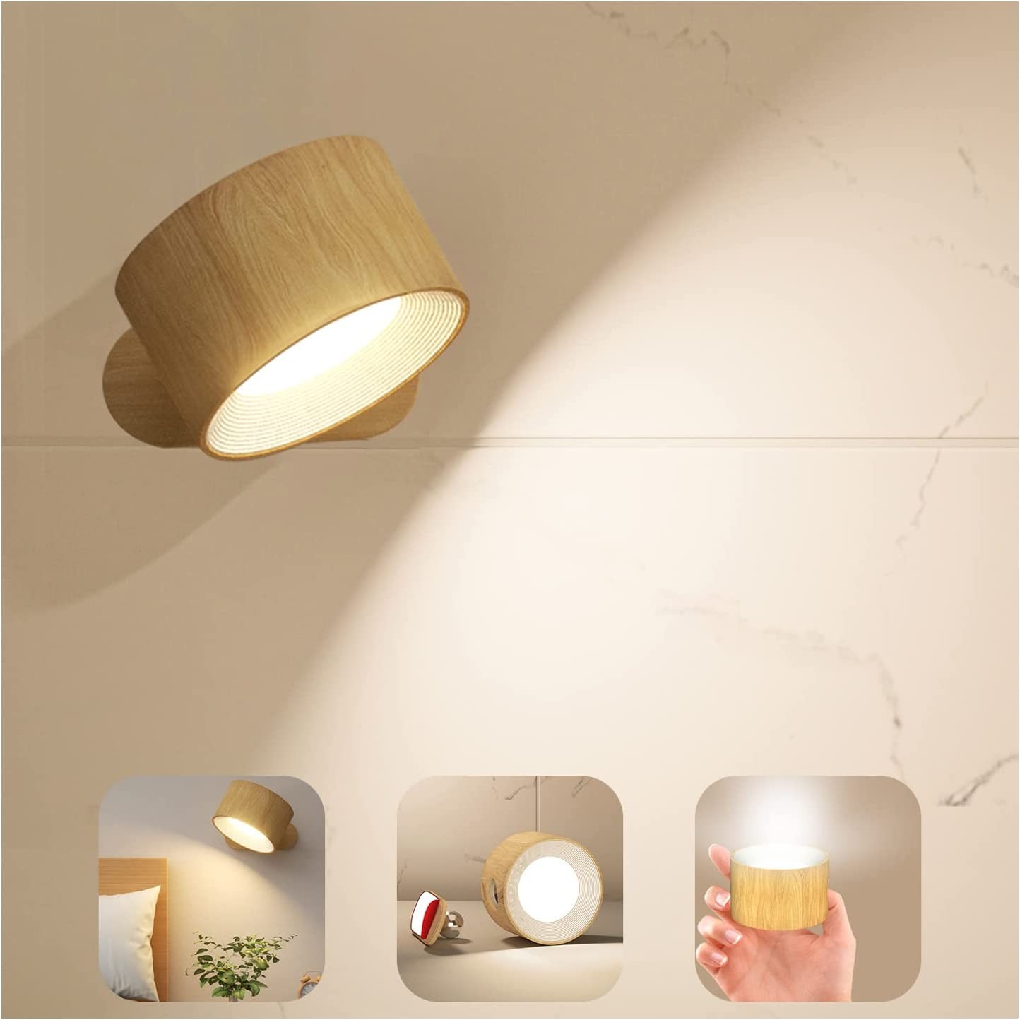 Wireless Rotatable LED Bedside Reading Wall Lamp S58
