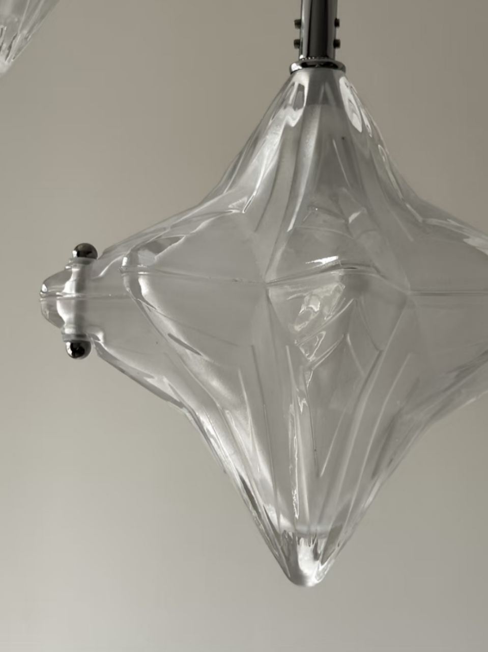 Art Deco Astris Star Chandelier - Frosted Glass Deco Fixture for Dining Room T433