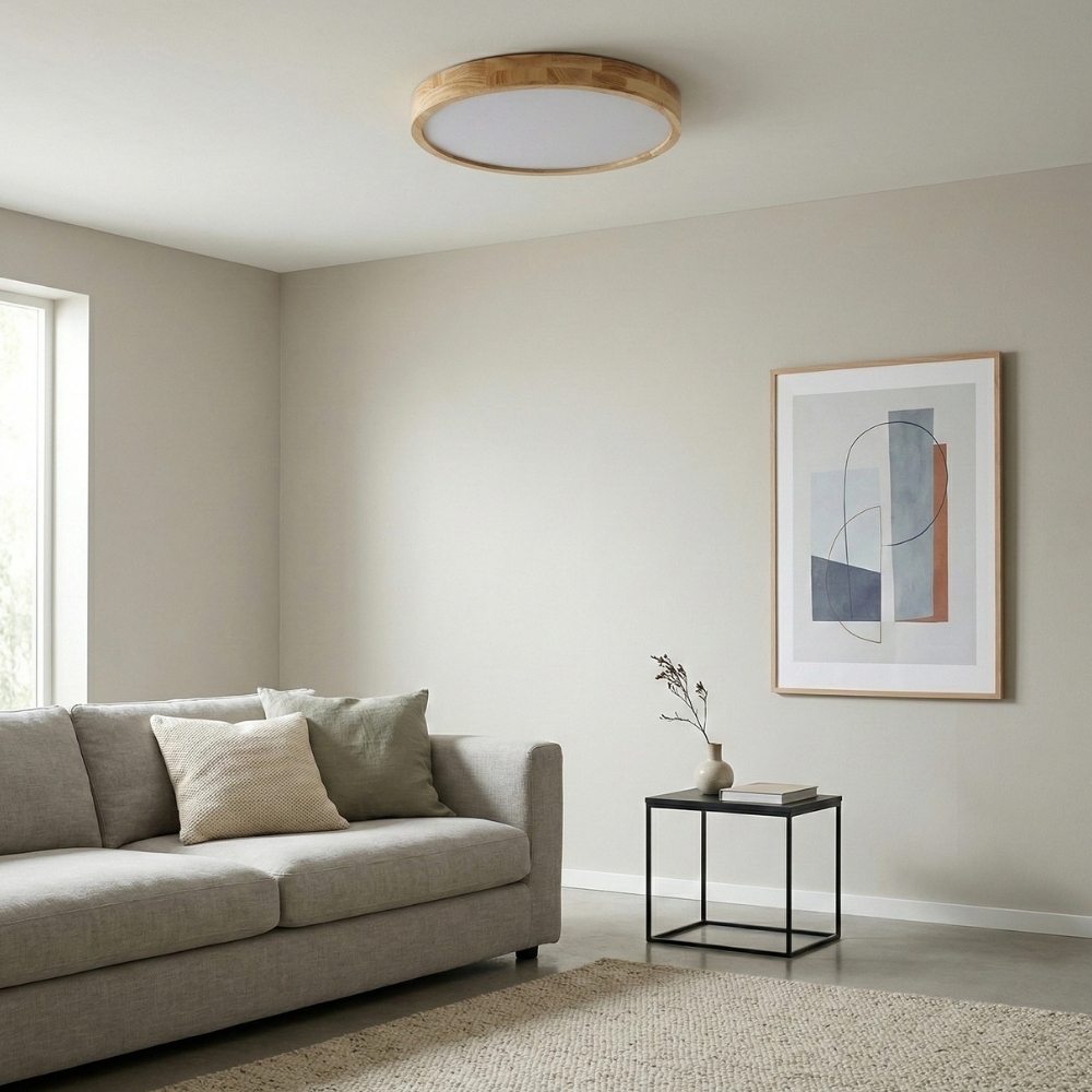 LignoForma Geometric Shape Ceiling Light - Contemporary Wood LED Ceiling for Bedroom and Lounge T1107