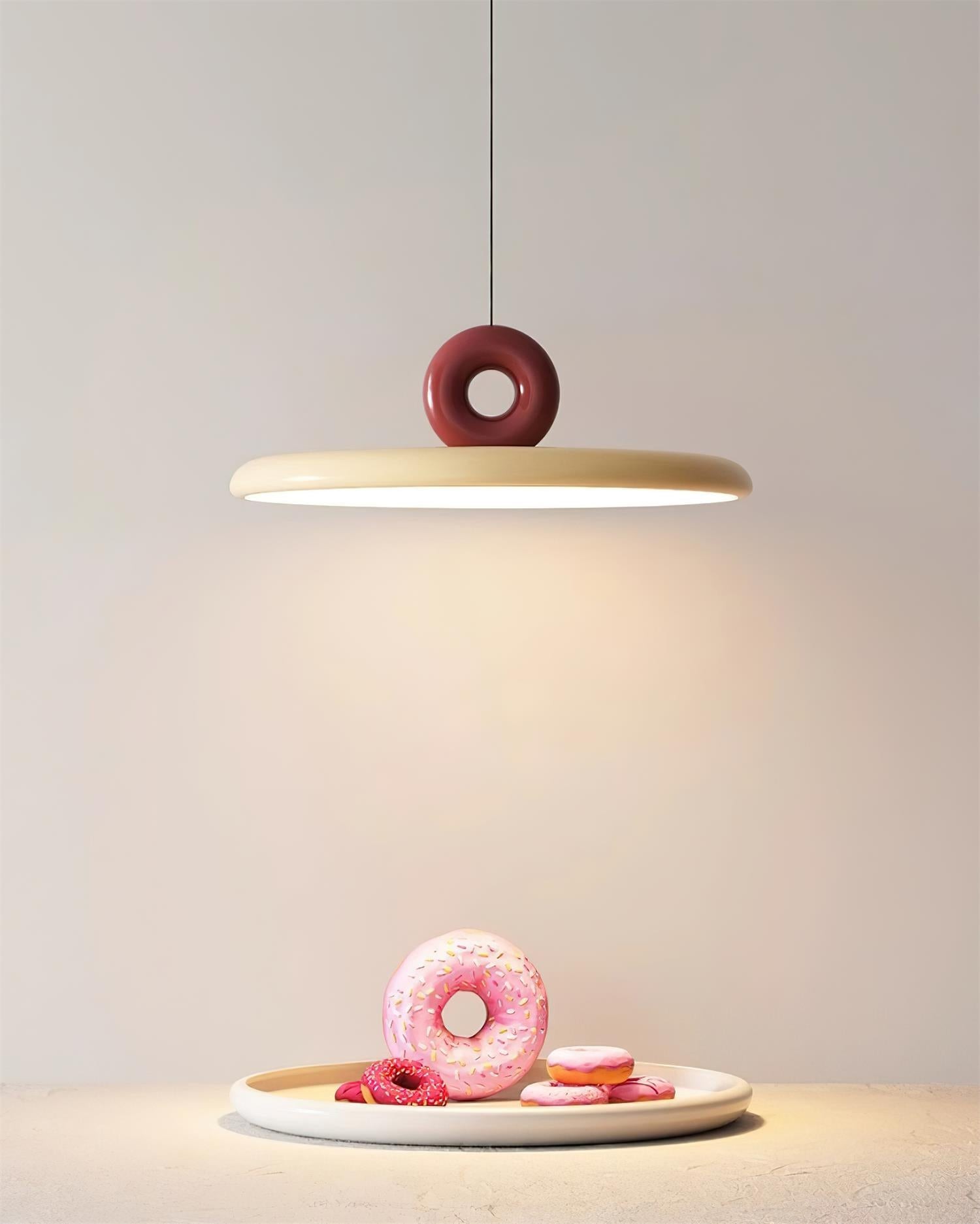 Cream Style Vertical Flying Saucer Pendant Lamp M167
