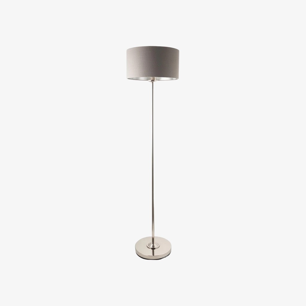 Tela Drum Shade Floor Lamp - Contemporary Fabric Standing Lamp for Home Office T1040