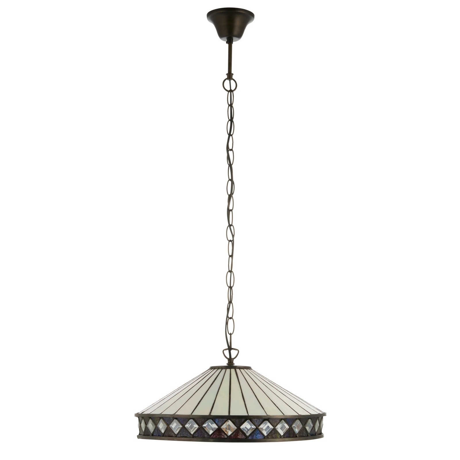 TF Fargo Pendant Light - Tiffany Style Lighting with an Art Deco Shade and Adjustable Chain T970