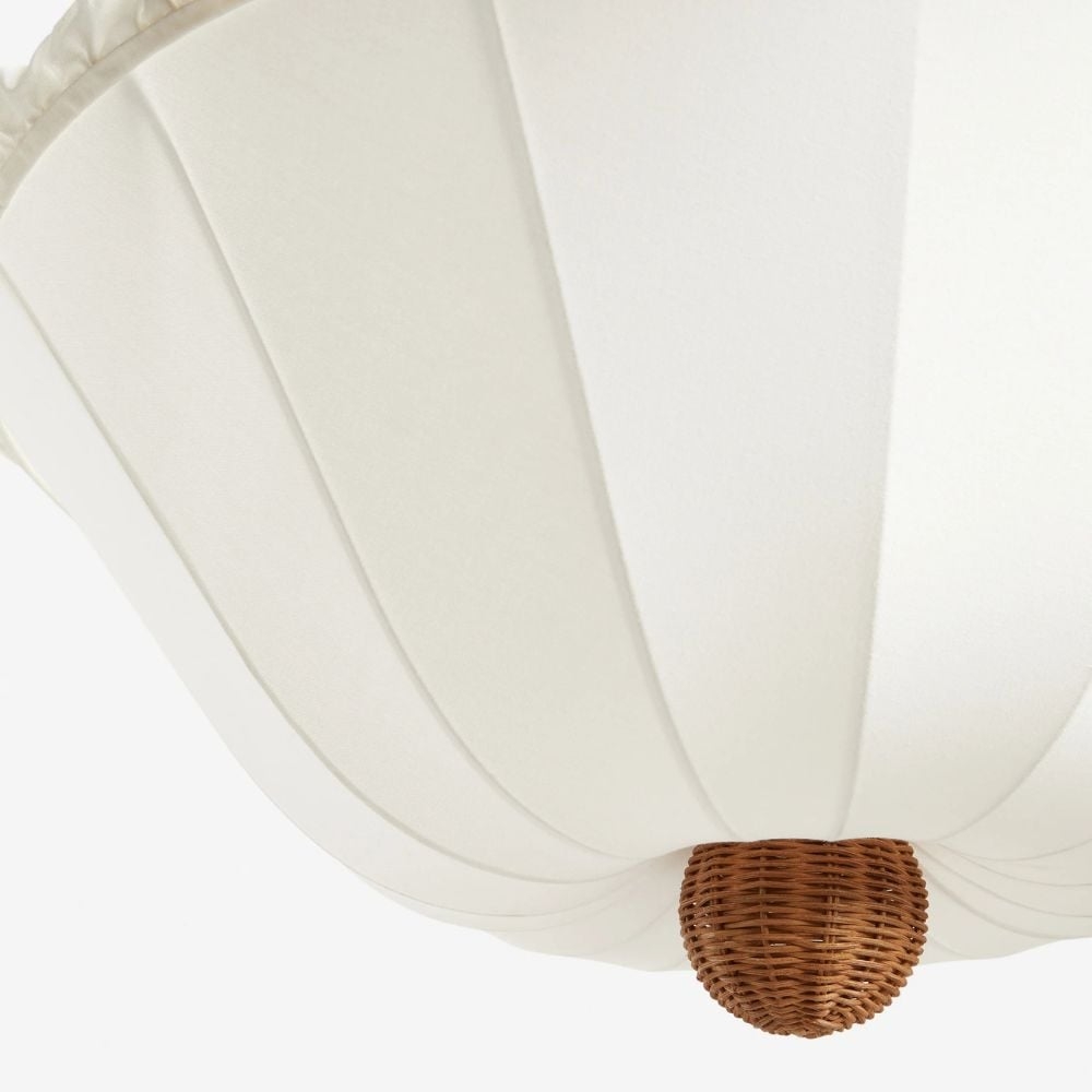 Wickara Fabric Woven Shade - Bohemian Flush Mount Ceiling Light T473