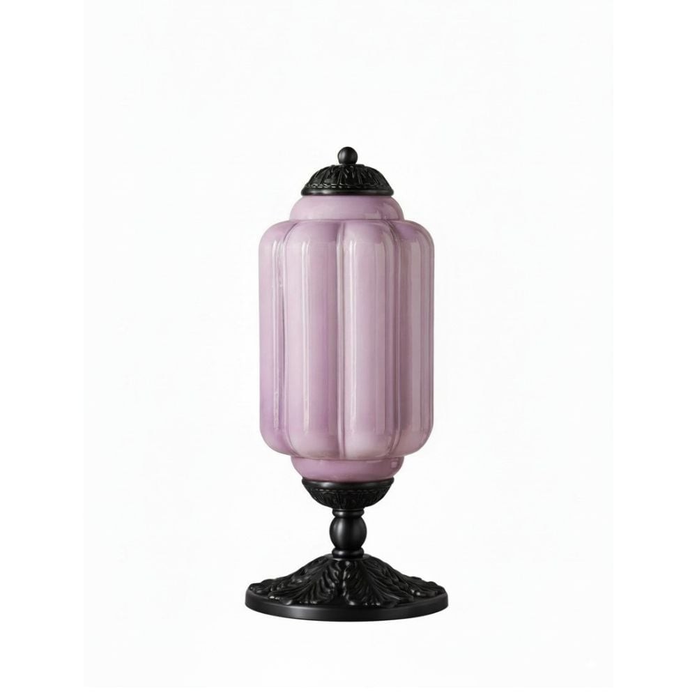 Eloise Grooved Glass Table Lamp - Retro Lighting for Bedroom T288