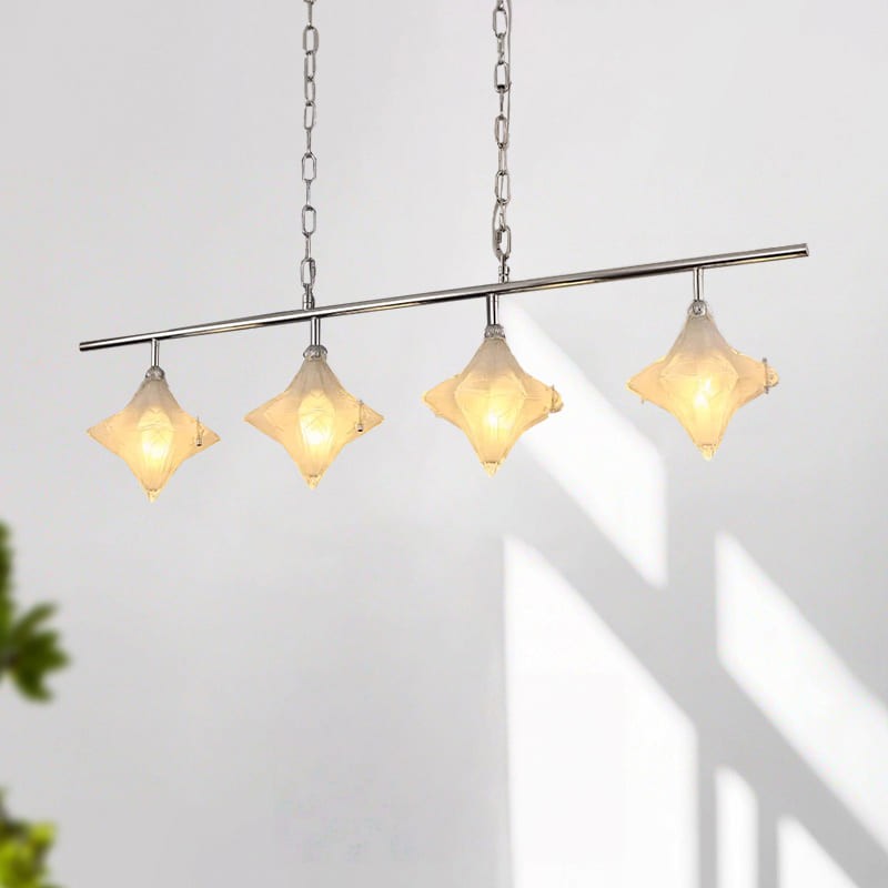 Art Deco Star Linear Pendant Light - Elegant Lighting for Kitchen Island - Astris Cassiopeia T440
