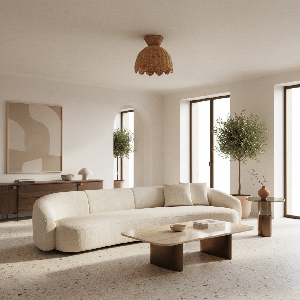 Rattalia Ceiling Light - Sculptural Flower Design in Natural Style for Kitchen Island T1093
