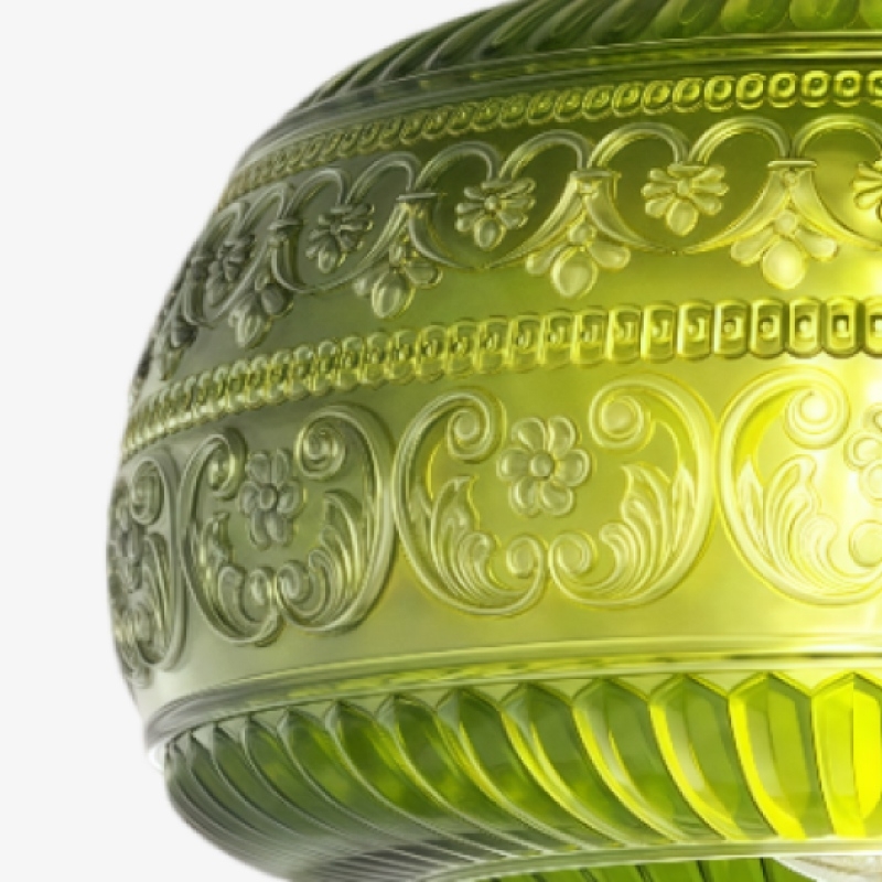 Lurex Engraved Textured Glass Flush Mount - Classic Entryway Decorative Light U21
