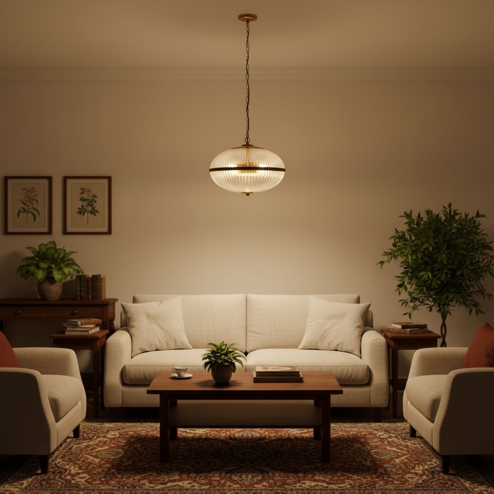 Luntra Contemporary Multi-Light Pendant with Textured Glass for Bedrooms and Hallways T952