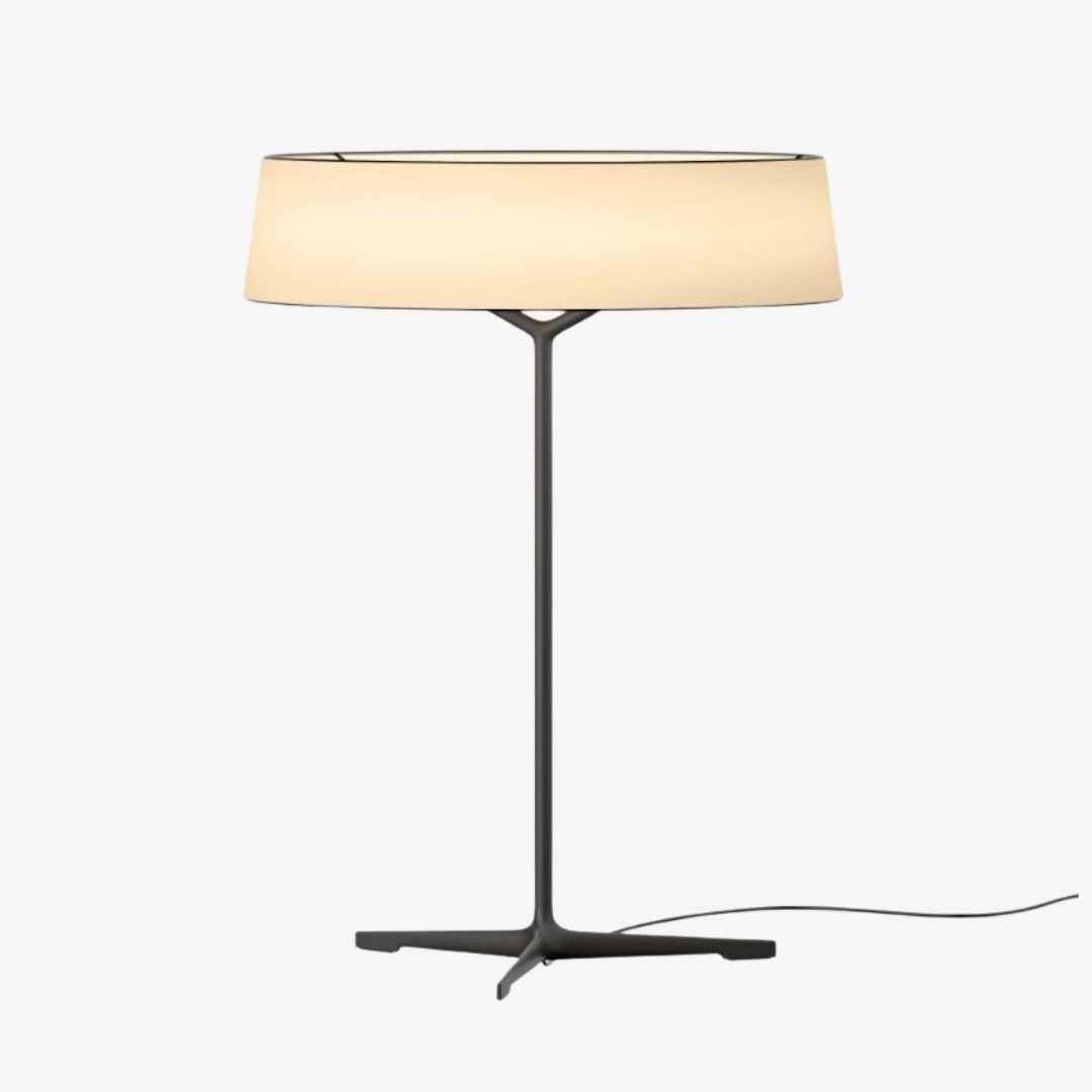 Delvara Modern Decorative Table Lamp - Metal Base Desk Lamp with Parchment Shade for Nightstand T1147