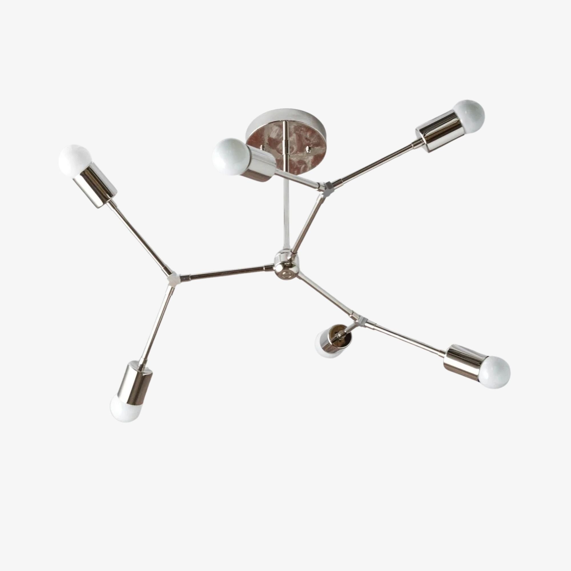 Mobilux Line Industrial Geometric Chandelier - Chrome Nickel Ceiling Light T308