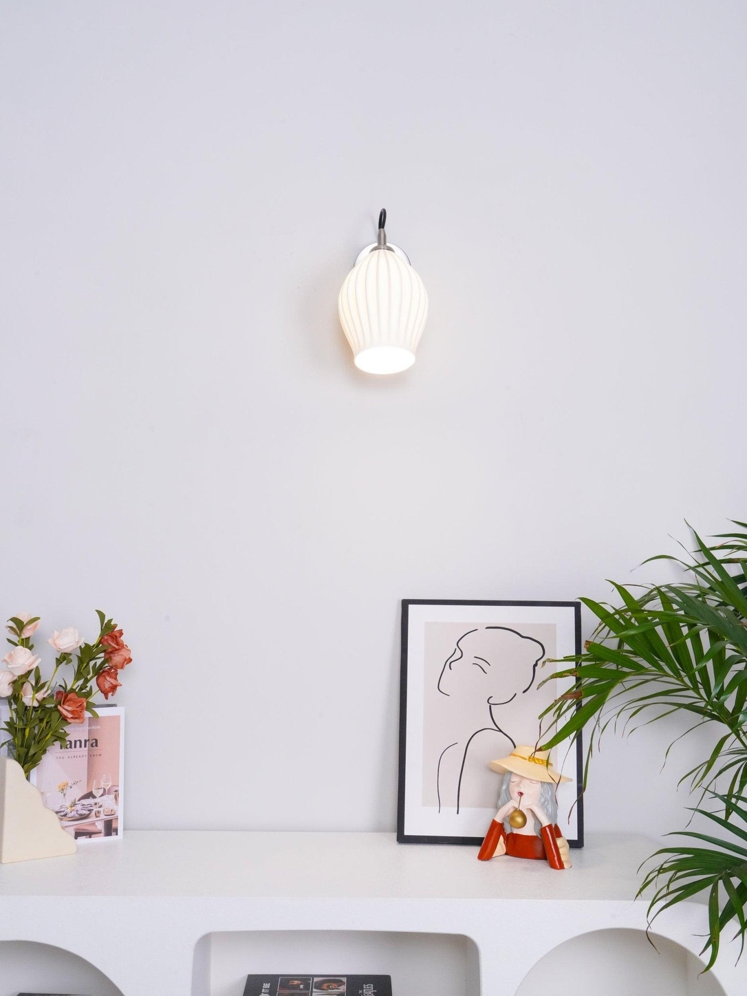 Cream Style Ceramic Ribbed Wall lamp M564