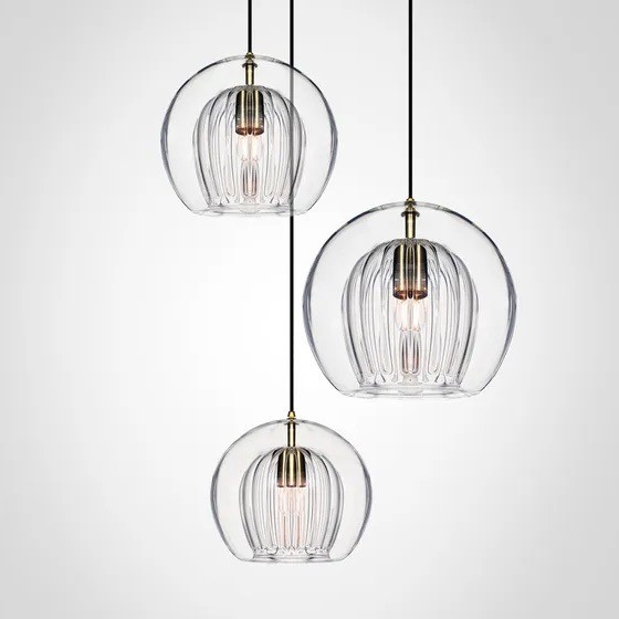Modern Pleated Glass Pendant Light G49