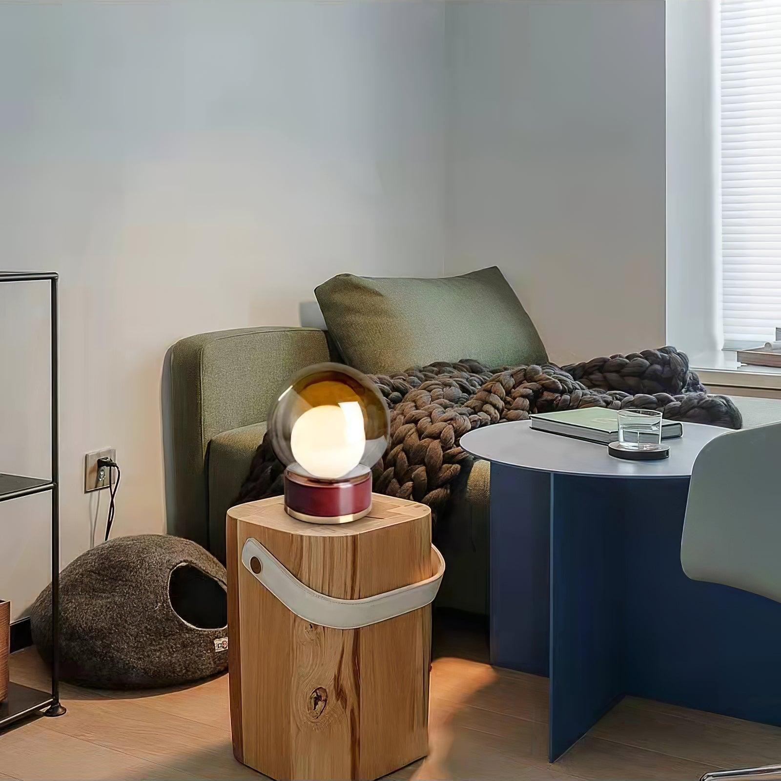 Simple Creative Wood Orb Table Lamp M423