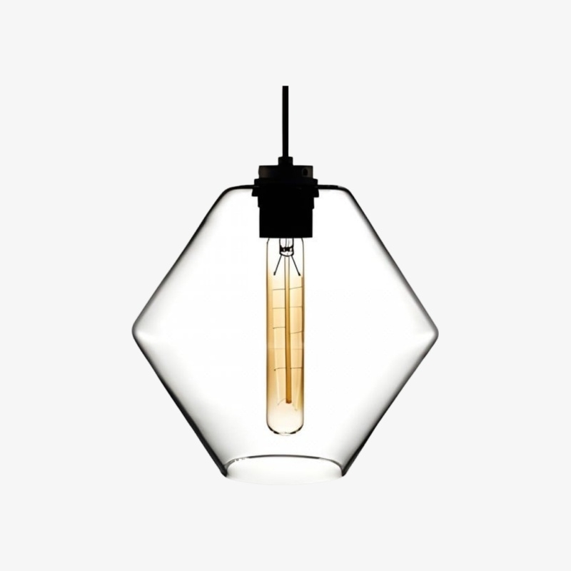 Modern Geometric Glass Pendant Light - Home Decor Multiple Colors Lighting S377