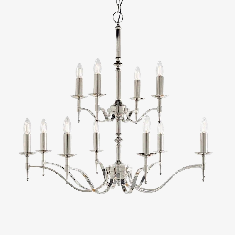 Tela Brass and Nickel Chandelier - Elegant Multi-Light Fixture for Foyers and Kitchens T827