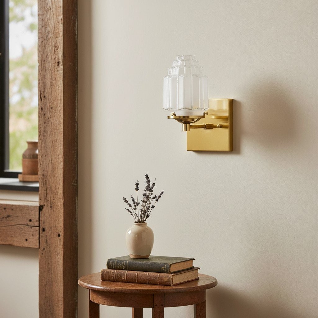 Tierlux Glass Art Deco Wall Sconce - Glass Frosted Globes with Skyscraper Globe T294