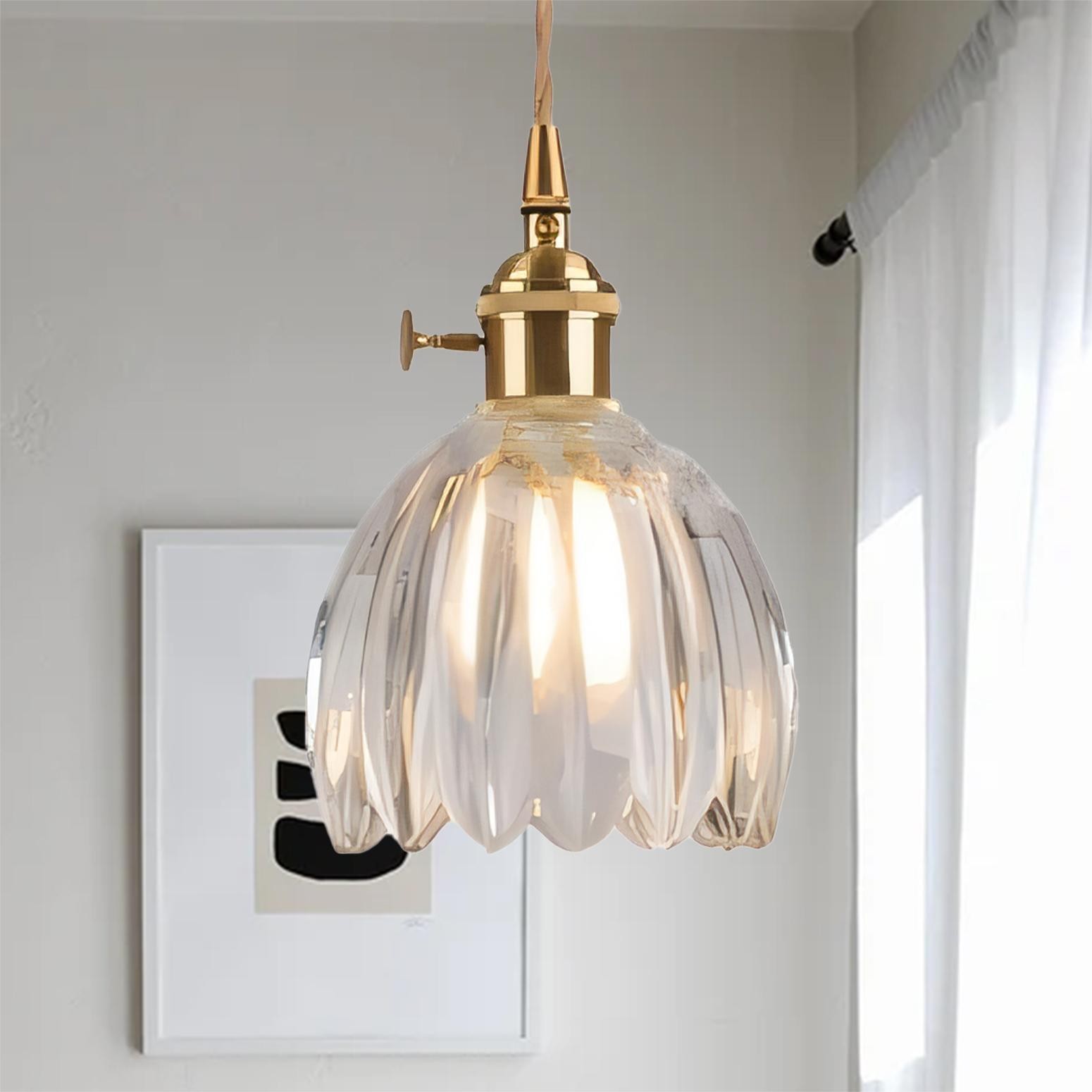 Japanese Retro Glass Flower Pendant Light S17