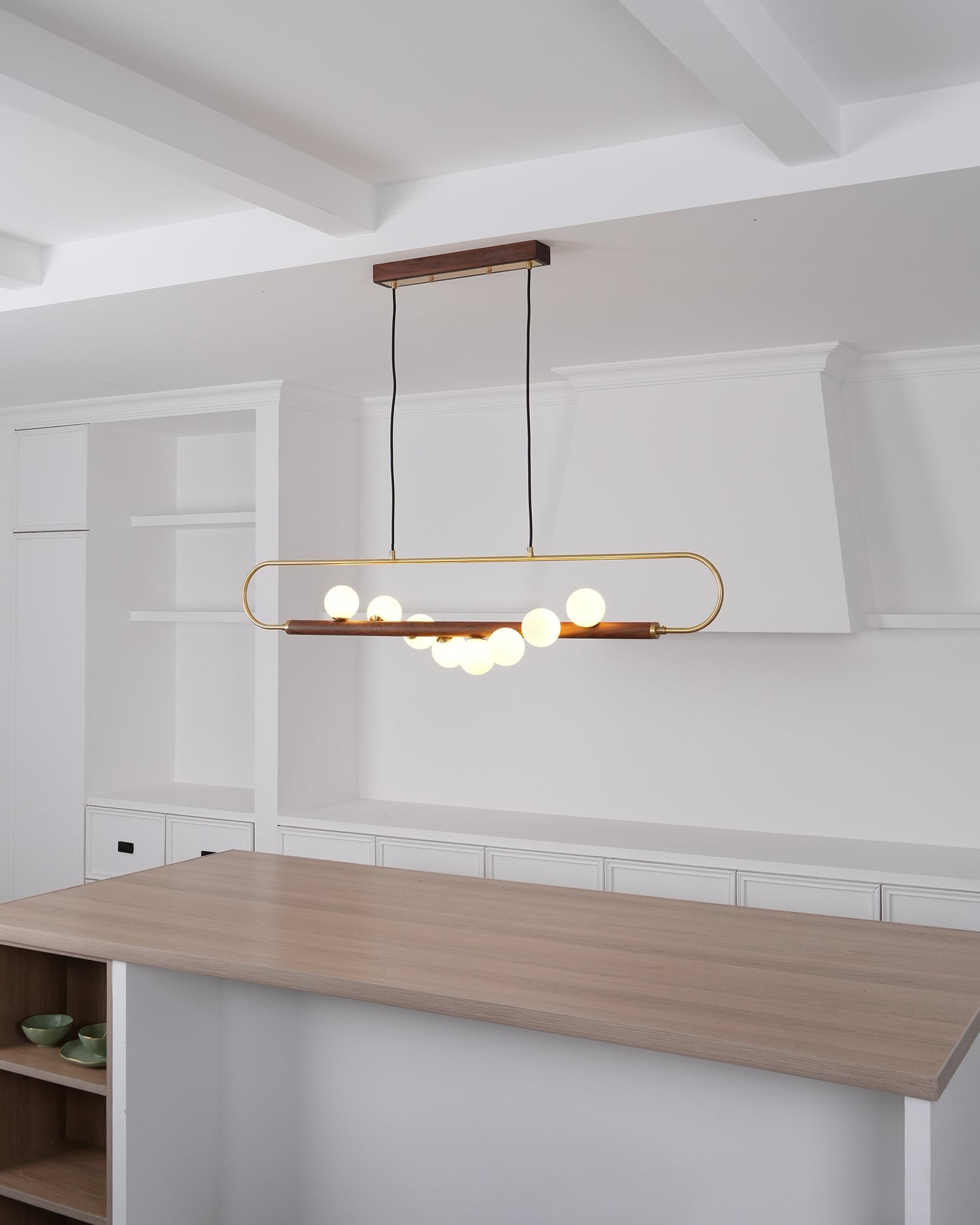 Modern Walnut Simple Chandelier M32