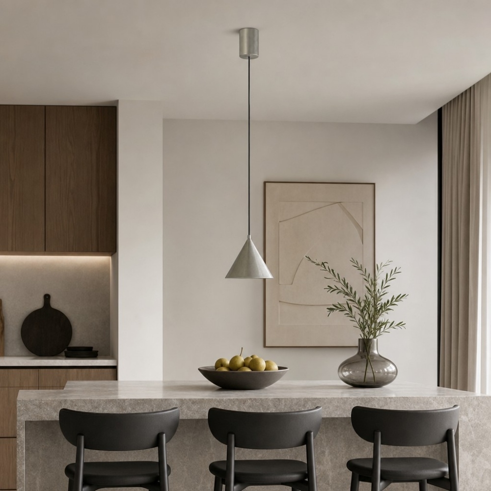 Veridia Minimalist Adjustable Pendant Light - Aluminum Hanging Lamp for Bedroom and Bedside T2204