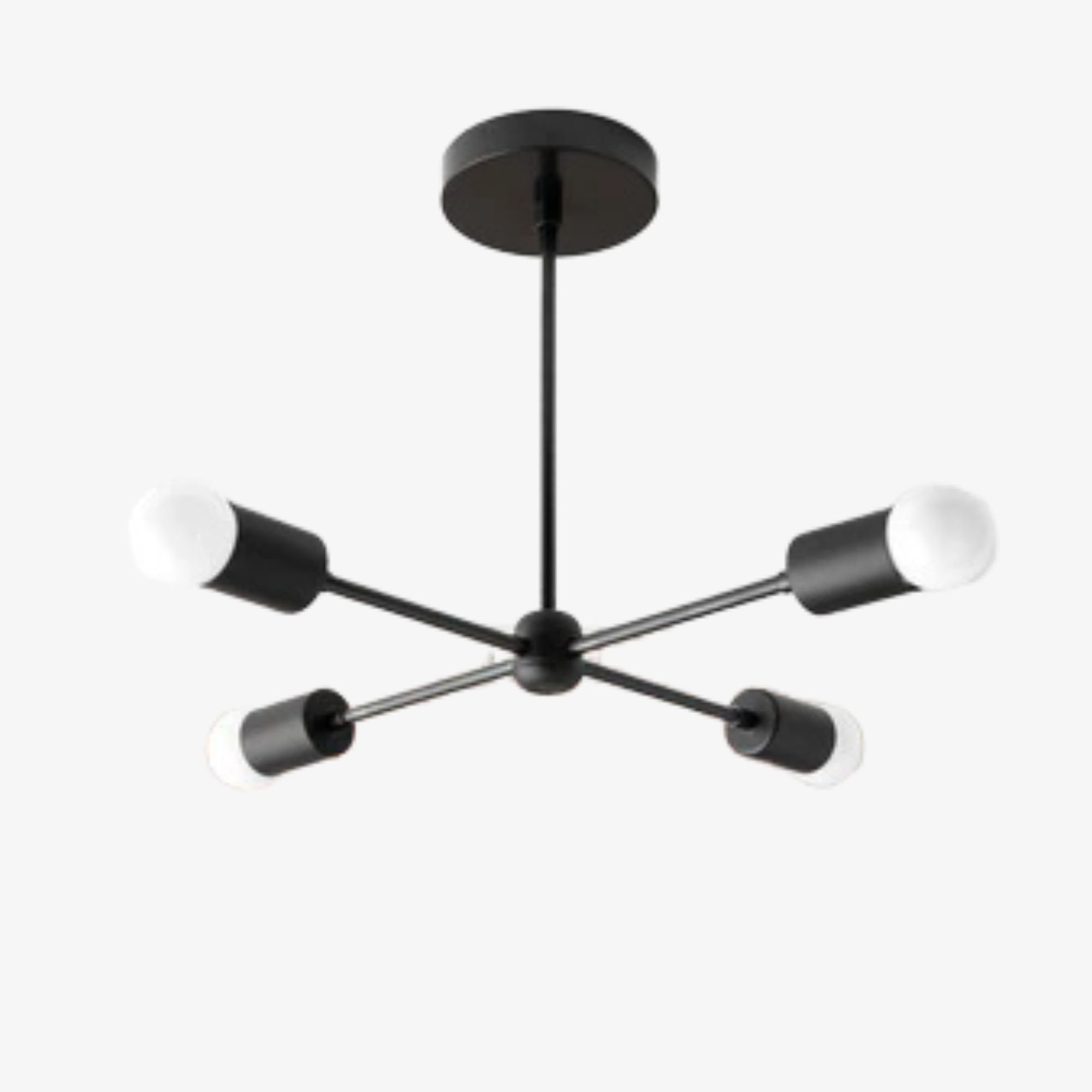 Mobilux Line Mid Century Gold Sputnik Chandelier - Geometric Brass Fixture T325