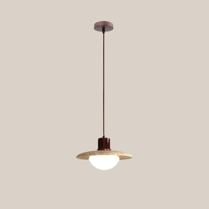 Natural Stone Wood Pendant Light - Minimalist Japanese Dining Lamp M08