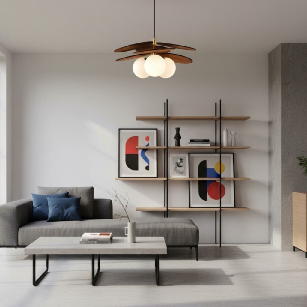 Orrise Layered Petal Pendant Light - Modern Metal and Fabric for Bedroom T521